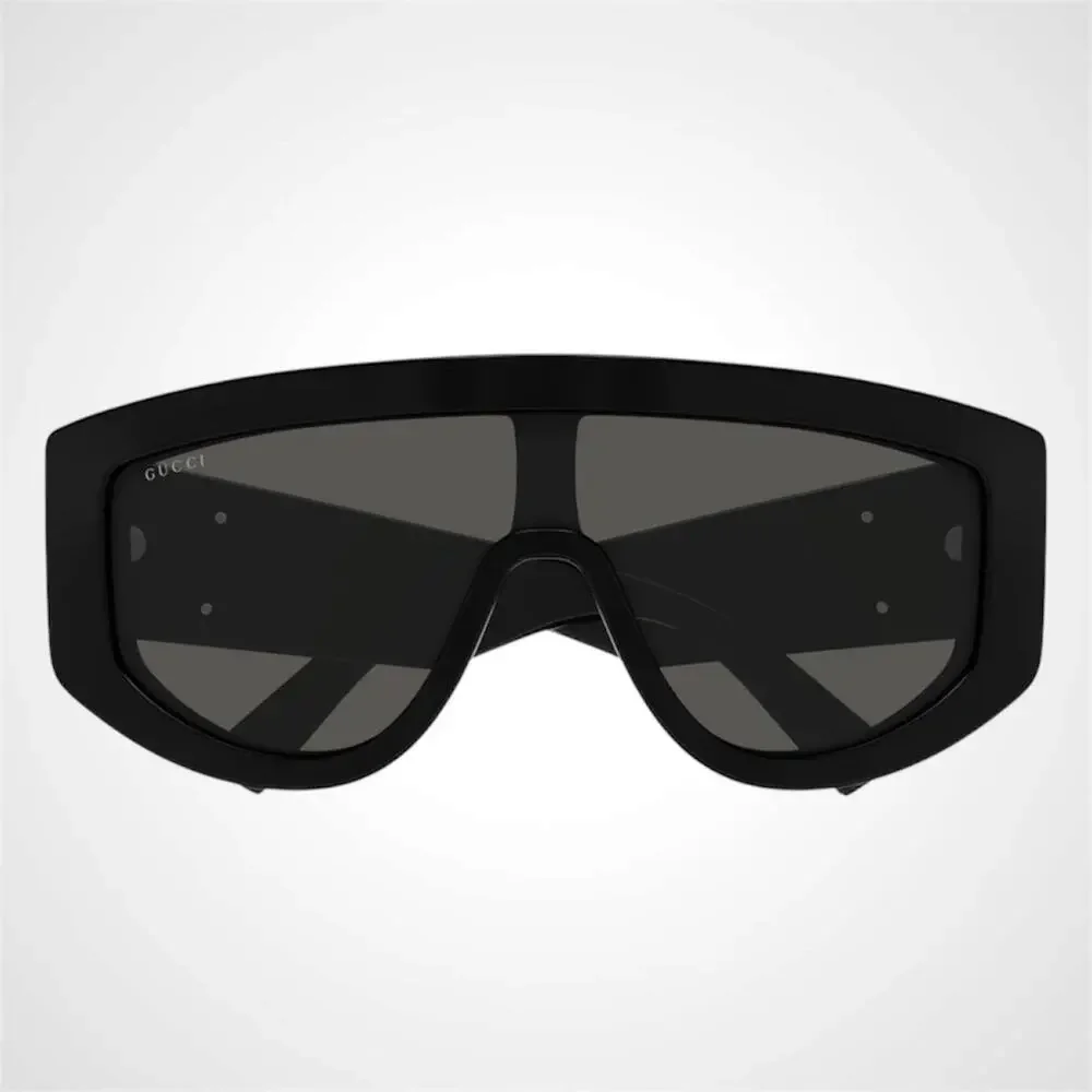 New GUCCI Sunglasses Black Wrap Shield Oversized Grey Lens GG 99-1-130mm